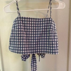 Plaid tied top brandy Melville